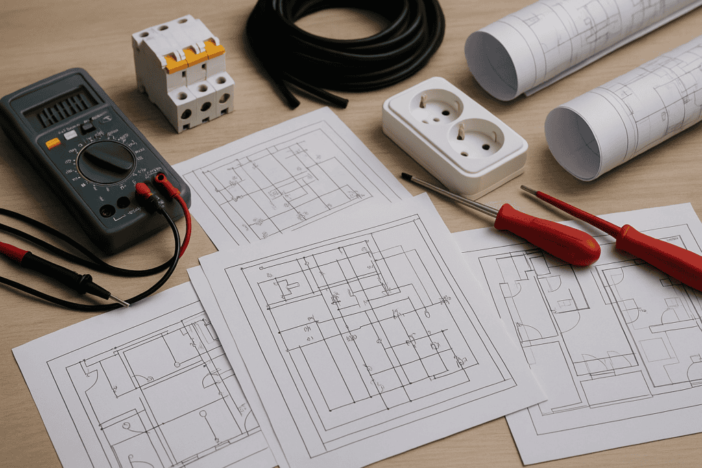 Plan tehnic și echipamente utilizate în proiectare instalații electrice pentru clădiri rezidențiale și comerciale în București și Ilfov